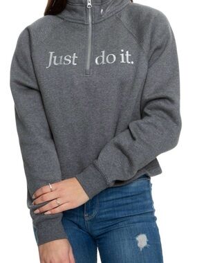 Nike Grey Half-Zip 'Just do it.' Pullover